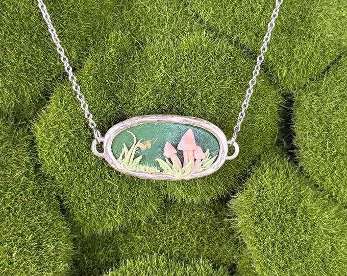 Spring mushroom pendant
