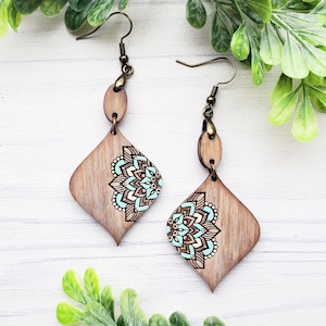 2 Piece Mandala Laser Engraved Earrings DIGITAL FILE