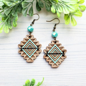 2 Piece Aztec Laser Engraved Earrings DIGITAL FILE