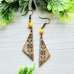 Aztec Triangle Engraved Earrings DIGITAL FILE