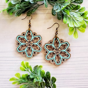 Kaleidoscope Laser Engraved Earrings DIGITAL FILE