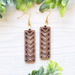 Chevron Bar Laser Engraved Earrings DIGITAL FILE