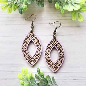 Rounded Diamond Nile Laser Engraved Earrings DIGITAL FILE