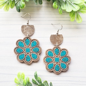 Western Stone Laser Engraved Earrings DIGITAL FILE