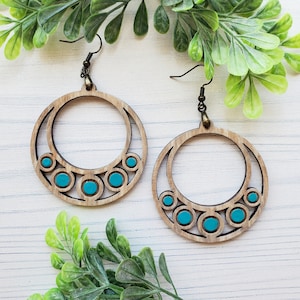 Circled Hoop Laser Engraved Earrings DIGITAL FILE