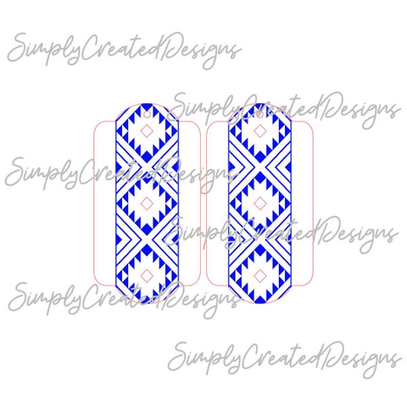 Aztec Tag Drop Laser Engraved Earrings DIGITAL FILE - Etsy