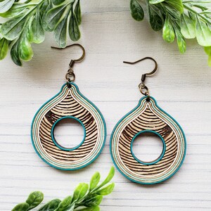 Striped Hoop Laser Engraved Earrings DIGITAL FILE