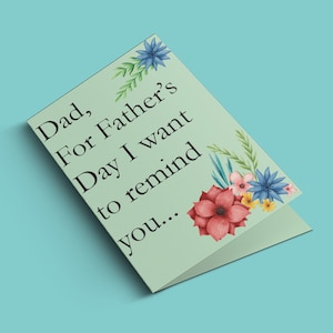 Tarjeta del Día del Padre - Descarga imprimible de carga financiera
