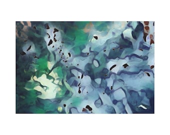 Abstract Ocean Canvas Art Print, Coastal Home Decor, Living Room Artwork