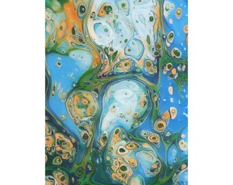 Canvas Wall Art, Abstract Ocean Waves, Home Decor, Colorful Art Piece, Living Room Accent, Gift for Art Lovers
