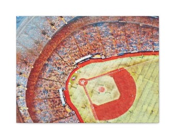 Baseball Stadium Canvas Painting, College Apartment Decor, Dorm Decor