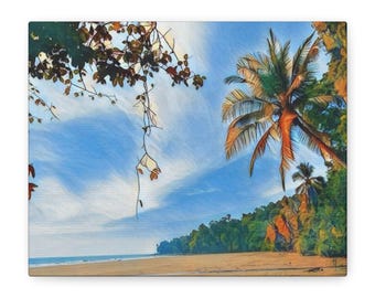 Tropical Palm Beach Landscape Matte Canvas