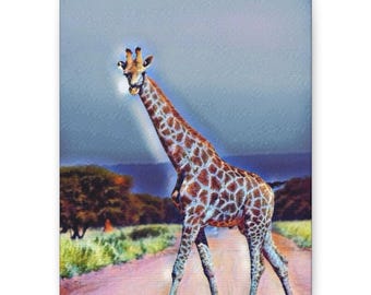 Giraffe Walking Safari Canvas | Matte Stretched Canvas