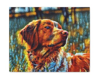 Dog Portrait Canvas Wall Art, Pet Lover Decor and New Home Gift