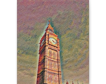 Big Ben Illustration Matte Canvas