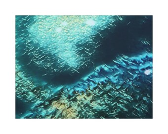 Ocean-Inspired Matte Canvas Art, Abstract Coastal Decor, Vibrant Wall Art, Home Decor, Beach House Artwork, Gift for Art Lovers