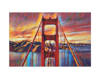 Golden Gate Bridge Sunset Canvas