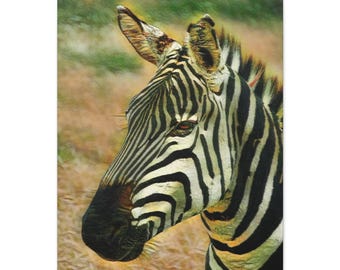 Zebra Portrait Matte Canvas