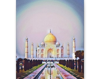 Taj Mahal Artwork Canvas | Matte Stretched Wall Art 1.25"