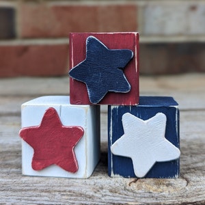 Red, White & Blue Star Trio Mini Block Set