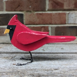 Handmade Wooden Cardinal: Rustic Home Decor
