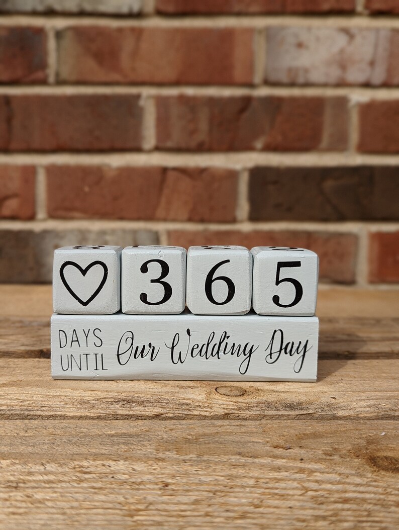 Wedding Countdown / Marriage Count up Block Set Days Until Etsy