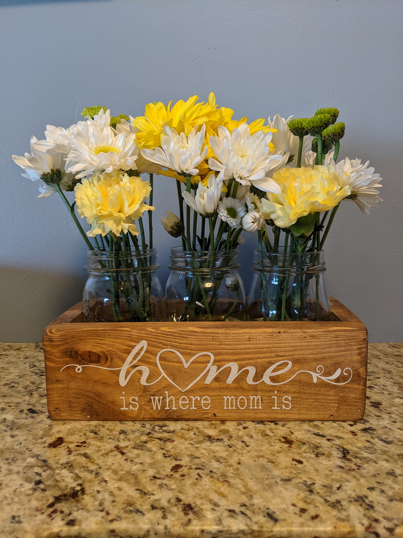Home is Where Mom is Fresh Flower Box / Wooden Planter Box / Etsy