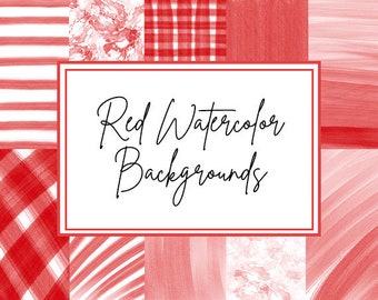 20 Red Watercolor Backgrounds & Patterns | Watercolor Textures Paper Bundle | Digital Download JPG Files