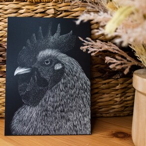 Country Farmhouse Style Home Decor | Scratchboard Chicken Art Prints