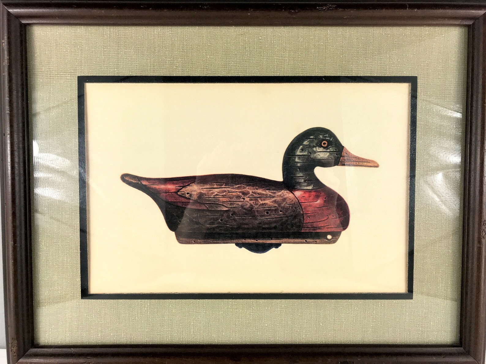Vintage Wooden Duck Decoy Art Print Framed Turner Wall Etsy