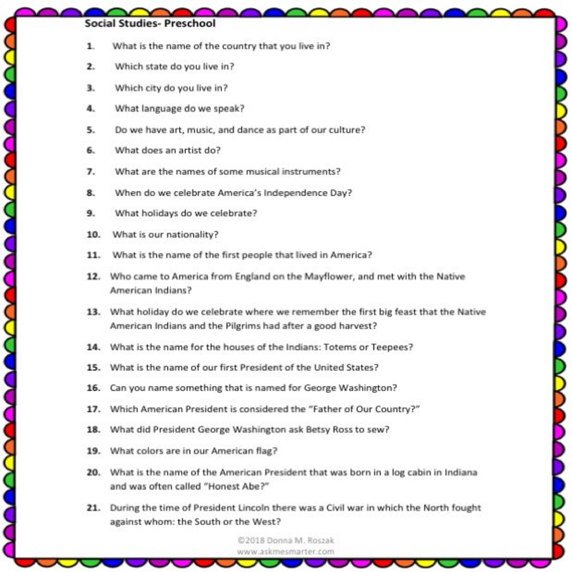 Preschool/kindergarten Homeschool Curriculum Questions-social STUDIES ...