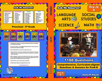 Preschool & Kindergarten HOMESCHOOL Curriculum Questions - Language Arts, Social Studies, Science, and Math - EBOOK