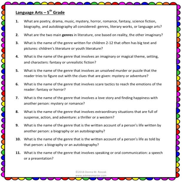 HOMESCHOOL CURRICULUM-Grade 5 Language Arts Content | Etsy