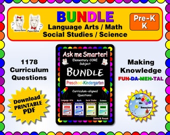 HOMESCHOOL CURRICULUM BUNDLE! - Preschool / Kindergarten - Language Arts, Social Studies, Science, and Math - 1178 Questions & Answers!!