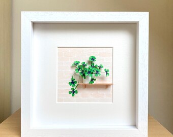 Oxalis Iron Cross Framed Paper Plant Wall Art, Plant Lady Housewarming Present, Gift For Nature / Plant Lover Wife, Plant Mom Birthday Gift