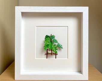 Plant Framed Wall Art Plant Lovers Gift, Plant Mom Gift From Daughter, Paper Plant Wall Decor, Botanical Wall Hanging Decor Diorama Artwork