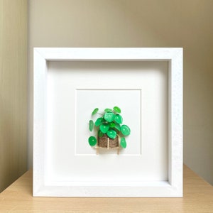 Pilea Peperomioides Framed Wall Art For Plant Lovers Birthday, Personalized Paper Plant Diorama Artwork, Plant Mom / Dad Valentines Gift