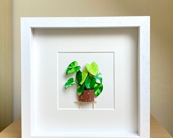 Homalomena Rubescens Variegata Boho Framed Wall Art Plant Lovers Gift, Plant Mom Birthday Gift From Daughter, Crazy Plant Lady New Home Gift