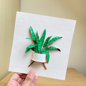 Calathea Lancifolia Framed Wall Art Plant Lovers Gift, Plant Mom Gift From Daughter, Paper Plant Diorama, Crazy plant lady Birthday Gift Without Frame