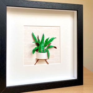 Calathea Lancifolia Framed Wall Art Plant Lovers Gift, Plant Mom Gift From Daughter, Paper Plant Diorama, Crazy plant lady Birthday Gift image 7