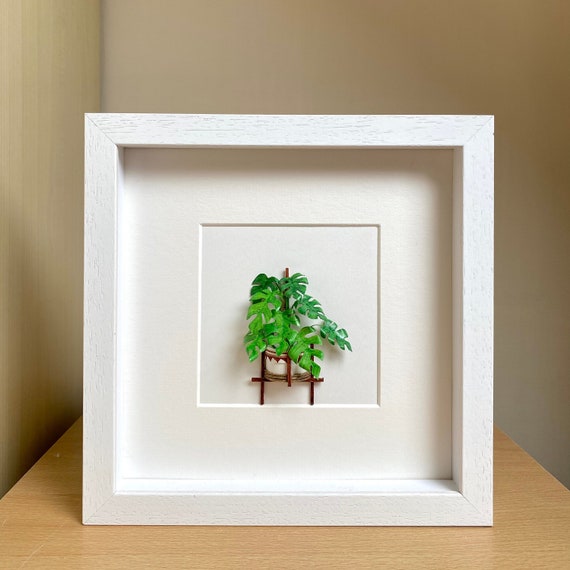 Plant Framed Wall Art Plant Lovers Gift, Plant Mom Gift From Daughter, Paper Plant Wall Decor, Botanical Wall Hanging Decor Diorama Artwork