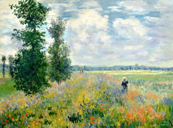 Poppy Fields - Claude Monet - USA Shipping - DIY Paint by Number Kit Acrylic Painting Home Decor