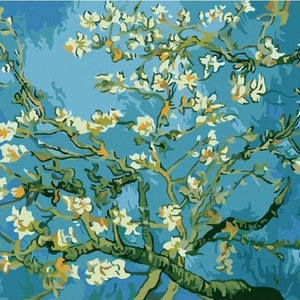 Almond Blossoms - Van Gogh - USA Shipping - DIY Paint by Number Kit Acrylic Painting Home Decor
