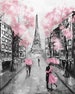 Paris in Pink - USA Shipping - DIY Paint by Number Kit Acrylic Painting Home Decor 