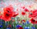 Red Poppies and Blue Cornflowers - USA Shipping - DIY Paint by Number Kit Acrylic Painting Home Decor 