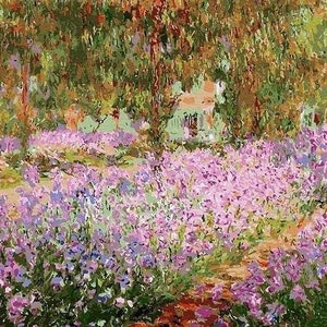 Irises in Monet's Garden - USA Shipping - DIY Paint by Number Kit Acrylic Painting Home Decor