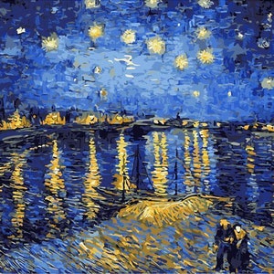 Starry Sky - Van Gogh - USA Shipping - DIY Paint by Number Kit Acrylic Painting Home Decor