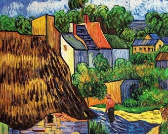 Casas en Auvers - Van Gogh - 1890 - USA Shipping - DIY Paint por Number Kit Acrylic Painting Home Decor