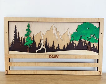5-Layer Personalized Medal Holder Run (With male and female figures) files digital Instant Download (svg, dxf, ai, pdf) |Digital File Only!