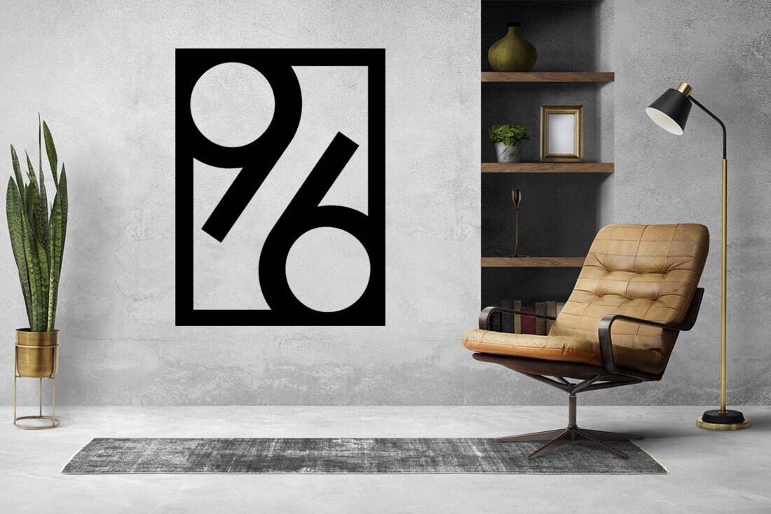 Number 96 Wall Design Laser Cut Files Instant Download (svg, Dxf, Ai ...